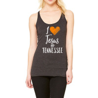 Womens I Love Jesus And Tennessee  Orange Heart Cute Fan Gift Vneck Racerback Tank | Artistshot