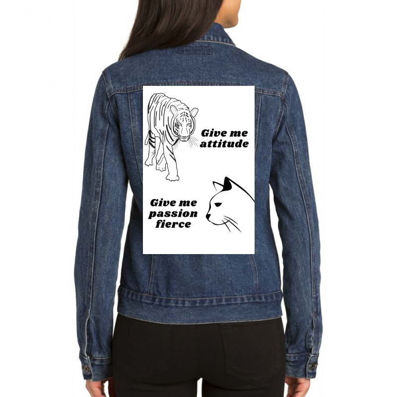 Cat And Tiger Ladies Denim Jacket | Artistshot