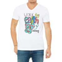 Walk By Faith Flip Flops Christian Jesus Bible Verse Summer T Shirt V-neck Tee | Artistshot