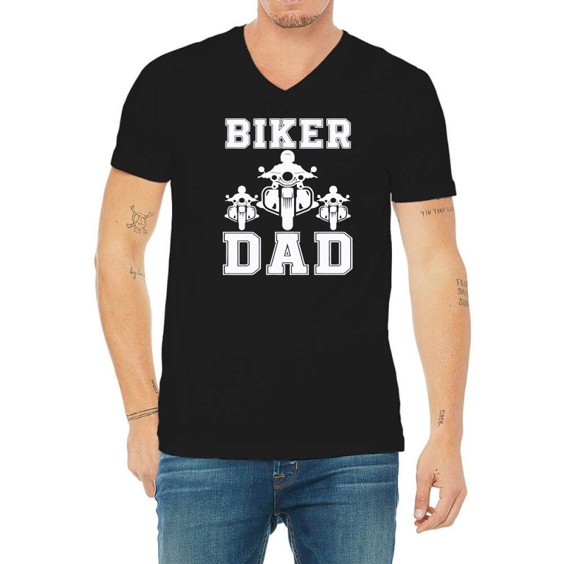 Biker Dad V-Neck Tee by marceliana | Artistshot