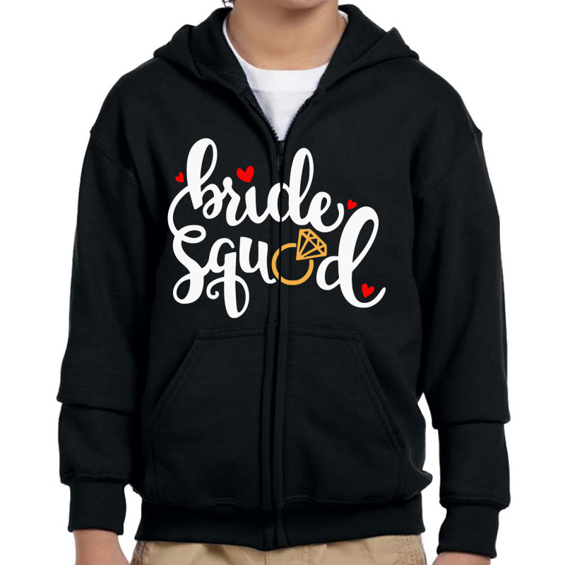 Bride Squad Youth Zipper Hoodie by marceliana | Artistshot