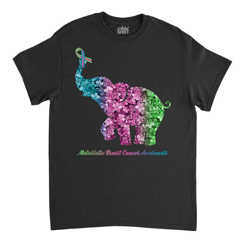 Elephant With Flower Metastatic Breast Cancer Awareness T Shirt Classic T-shirt by ranmarbunathoo90 | Artistshot