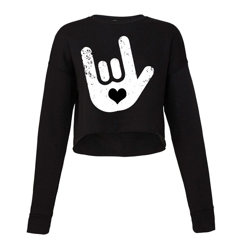 Asl Sign Language  I Love You Cropped Sweater by syakirra | Artistshot