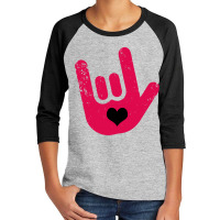 Asl Sign Language  I Love You Youth 3/4 Sleeve | Artistshot