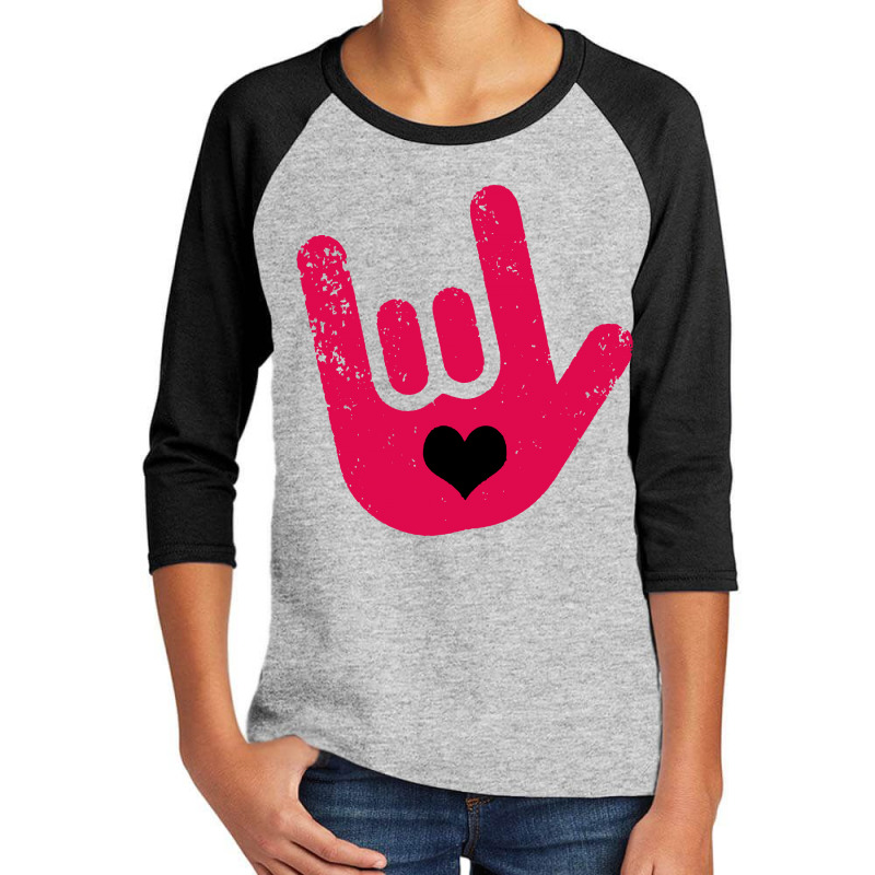 Asl Sign Language  I Love You Youth 3/4 Sleeve by syakirra | Artistshot