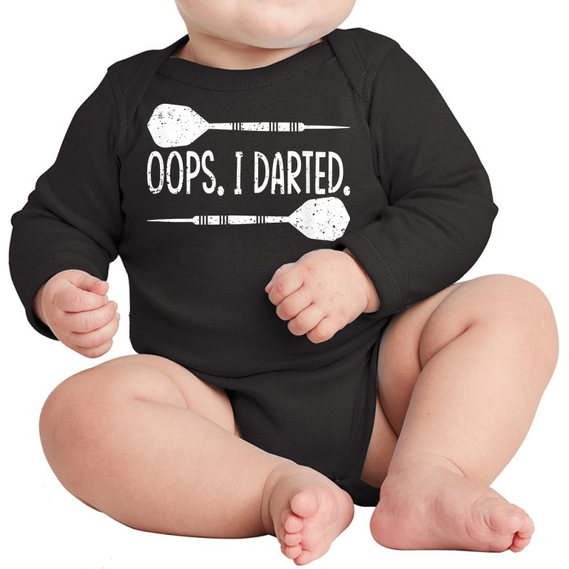 Darts Oops I Darted Dartboard Funny Dart Player T Shirt Long Sleeve Baby Bodysuit by SchonbergerKamile | Artistshot