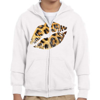 Leopard Lips Youth Zipper Hoodie | Artistshot