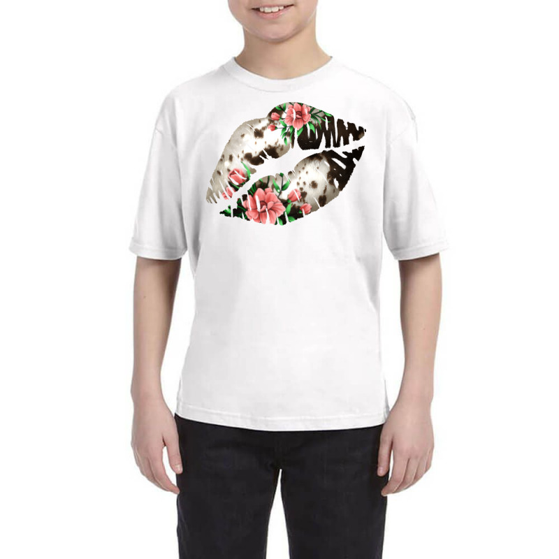 Cowhide And Flowers Lips Youth Tee | Artistshot