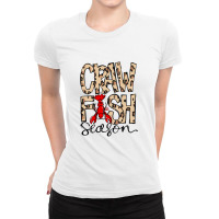 Craw Fish Season Leopard Print Love Crawfish Ladies Fitted T-shirt | Artistshot