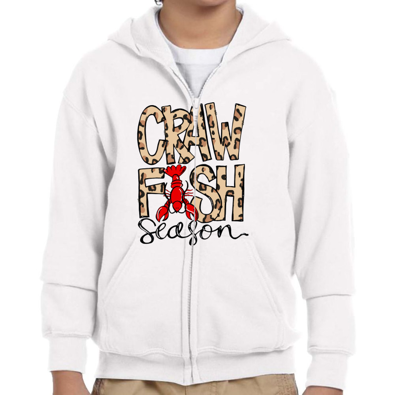 Craw Fish Season Leopard Print Love Crawfish Youth Zipper Hoodie by labilsekali | Artistshot