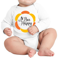 Bee Happy Long Sleeve Baby Bodysuit | Artistshot