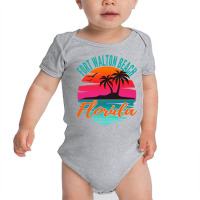 Fort Walton Beach Florida Palm Tree Island Pink Sunset Pullover Hoodie Baby Bodysuit | Artistshot