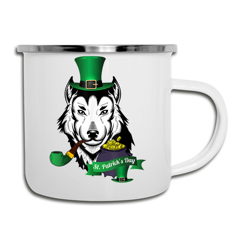 Leprechaun Hat Smoking Pipe Funny Wolf St Patricks Day Party T Shirt Camper Cup | Artistshot