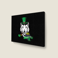 Leprechaun Hat Smoking Pipe Funny Wolf St Patricks Day Party T Shirt Landscape Canvas Print | Artistshot