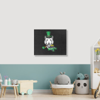 Leprechaun Hat Smoking Pipe Funny Wolf St Patricks Day Party T Shirt Landscape Canvas Print | Artistshot