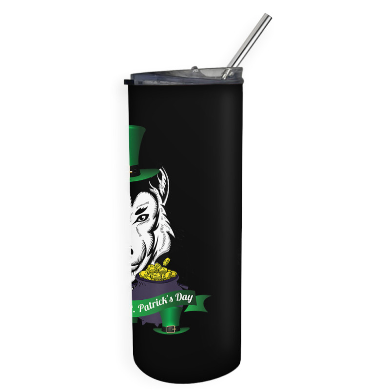 Leprechaun Hat Smoking Pipe Funny Wolf St Patricks Day Party T Shirt Skinny Tumbler | Artistshot