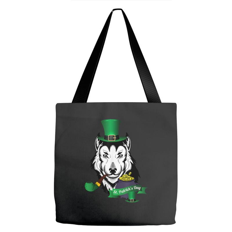 Leprechaun Hat Smoking Pipe Funny Wolf St Patricks Day Party T Shirt Tote Bags | Artistshot