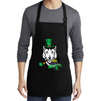 Leprechaun Hat Smoking Pipe Funny Wolf St Patricks Day Party T Shirt Medium-length Apron | Artistshot