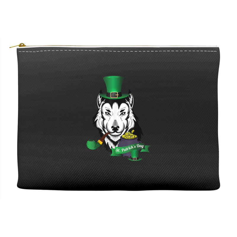 Leprechaun Hat Smoking Pipe Funny Wolf St Patricks Day Party T Shirt Accessory Pouches | Artistshot