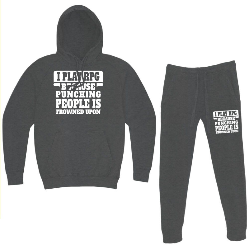 I Play Guitar Rpg Punching People Is Frowned Upon Hoodie & Jogger Set | Artistshot