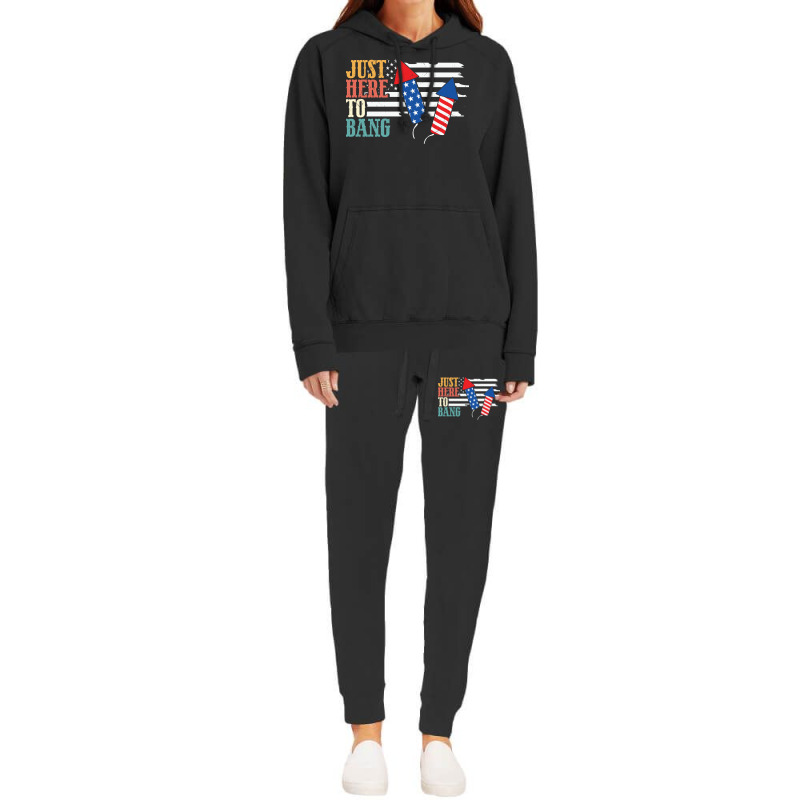 4th Of July Design Just Here To Bang Funny Plus Size Hoodie & Jogger Set | Artistshot