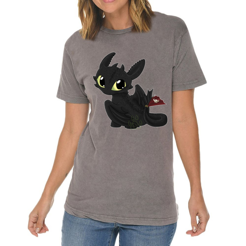 Cute Fury Night Dragon Black Vintage T-shirt | Artistshot