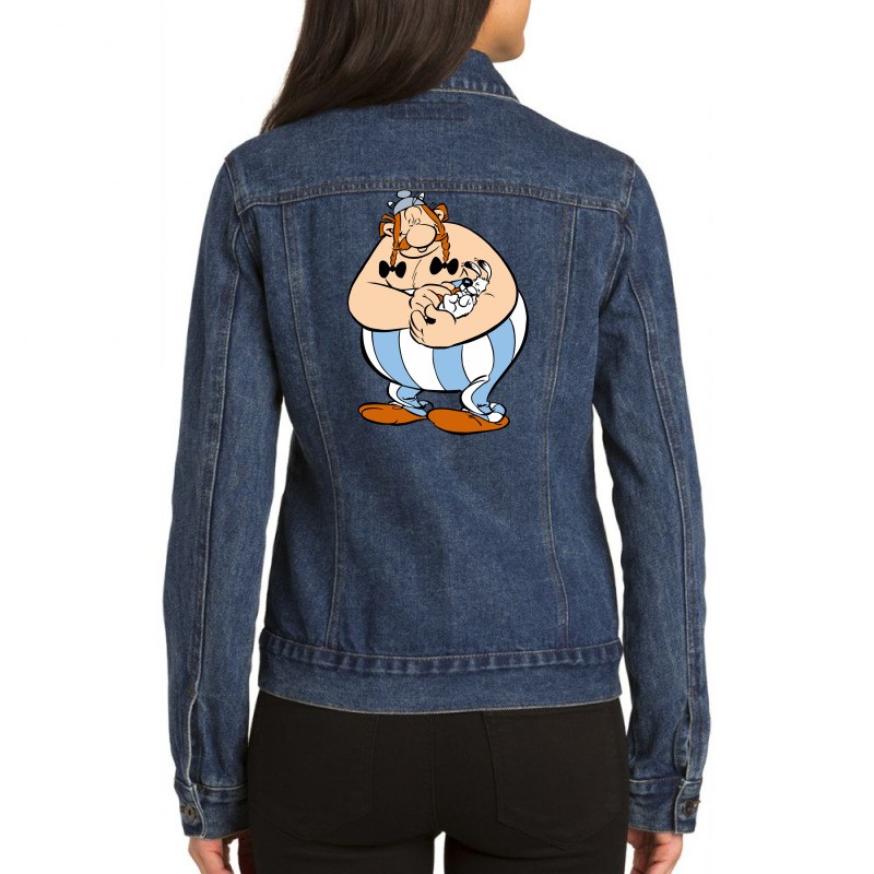 Obelix And Dogmatix Asterix Ladies Denim Jacket by bayuniaga | Artistshot