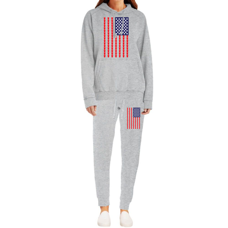 Beer Pong American Flag Hoodie & Jogger Set | Artistshot