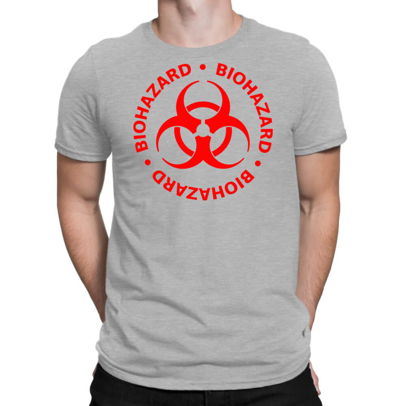 Custom Red Biohazard Symbol T-shirt By Gematees - Artistshot