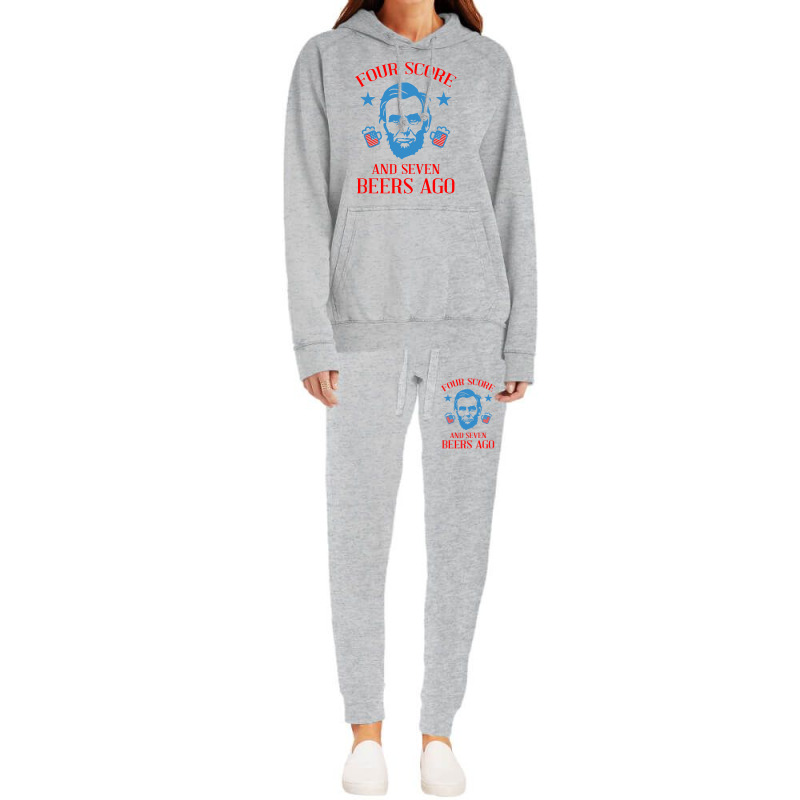4th Of July Four Score And Seven Beers Ago Hoodie & Jogger Set | Artistshot
