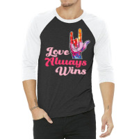 Asl Love Always Wins 3/4 Sleeve Shirt | Artistshot