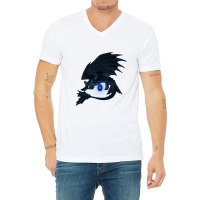 Black And Blue Egg Dragon V-neck Tee | Artistshot