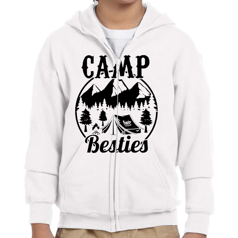 Camp Besties Black Print Youth Zipper Hoodie by Alaska Tees | Artistshot