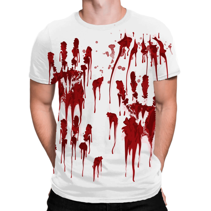 Bloody Haunted Halloween Button Up Shirt for Adults