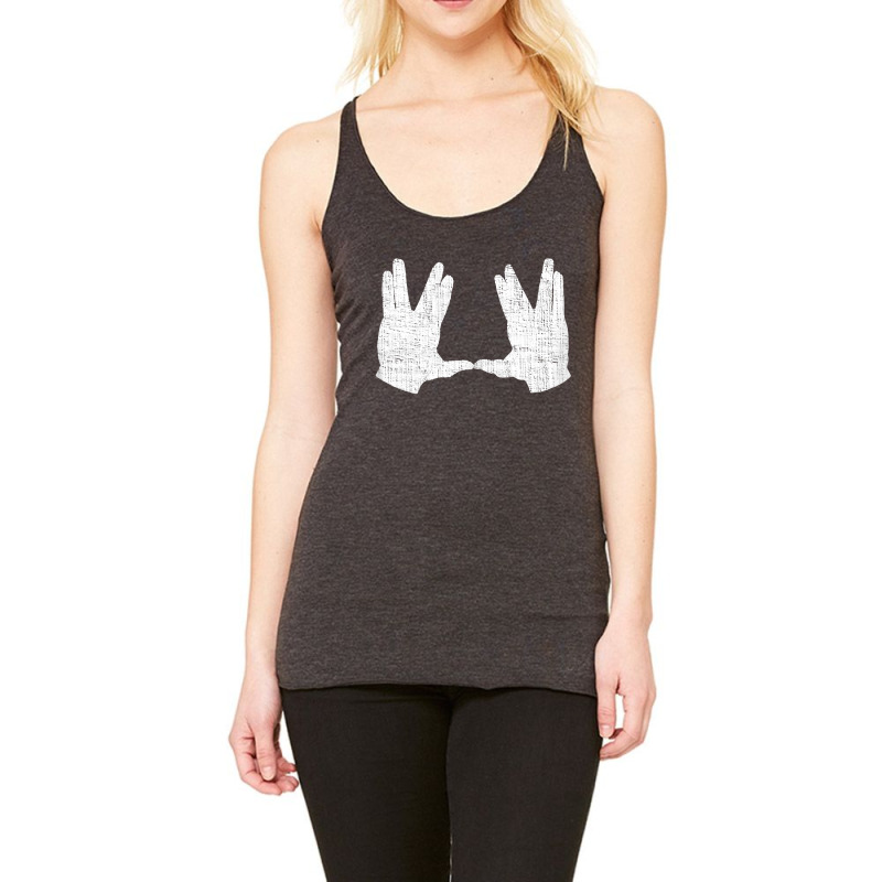 Birkat Kohanim Hand Gesture   White Distressed Tank Top Racerback Tank by WarnekeRashae | Artistshot