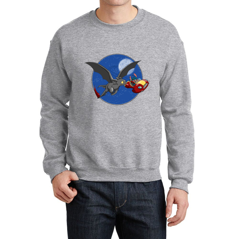 Flying Car And Black Dragon Crewneck Sweatshirt | Artistshot