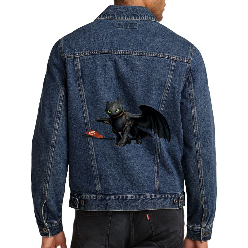 Dragon Toothless Red Tail Men Denim Jacket | Artistshot