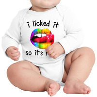 I Licked It So It's Mine Long Sleeve Baby Bodysuit | Artistshot