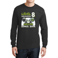 Eight 8yr Bday Son Boy Funny Gamer 8th 8 Years Old Birthday Long Sleeve Shirts | Artistshot