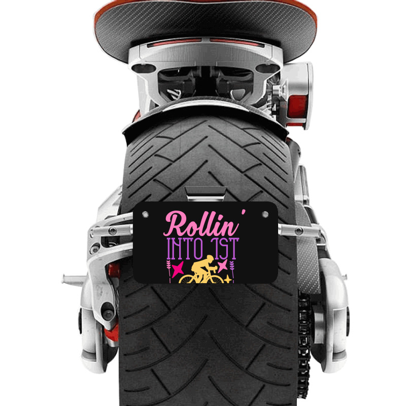 Rollin  Into 1st Grade Motorcycle License Plate | Artistshot