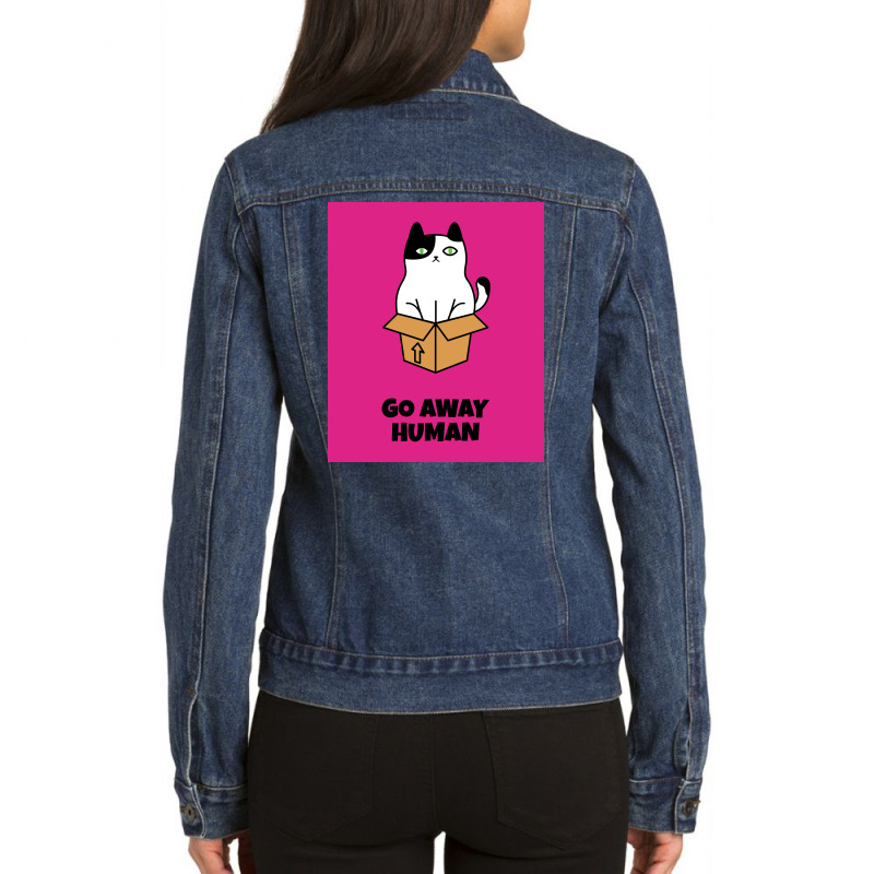 Angry Cat T Shirt Design Maker 24c Ladies Denim Jacket by Dhkdrjb123r | Artistshot