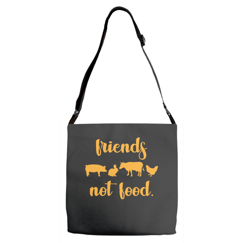 Vegan T  Shirt Friends Not Food Gift Plants Vegan Saying T  Shirt Adjustable Strap Totes | Artistshot