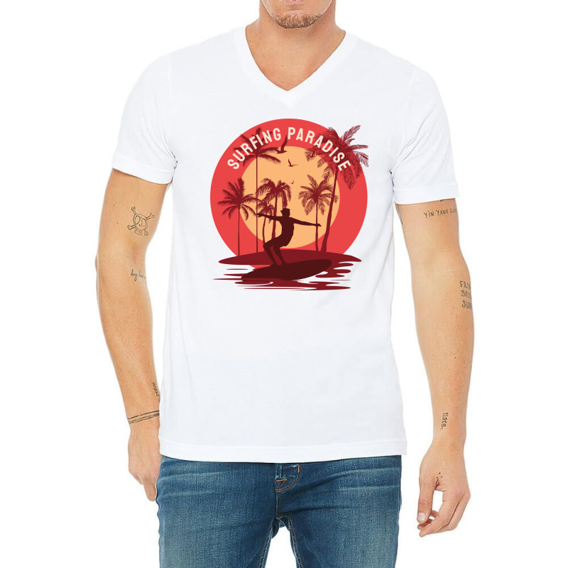 Surfing Paradise V-Neck Tee by epsnetho21 | Artistshot