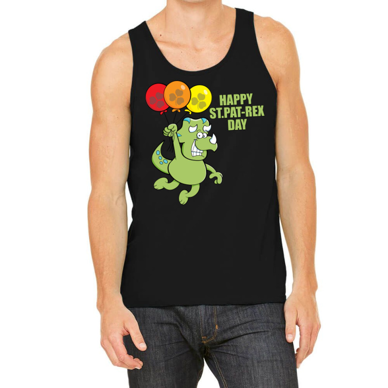 Patrick Day Flying Dinosaur With Balloon Tank Top | Artistshot