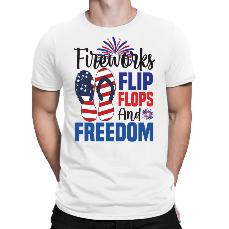 Fireworks Flip Flops And Freedom, 4th July, Plus Size T-shirt | Artistshot