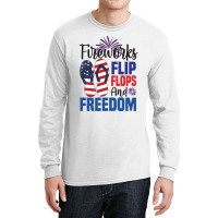 Fireworks Flip Flops And Freedom, 4th July, Plus Size Long Sleeve Shirts | Artistshot