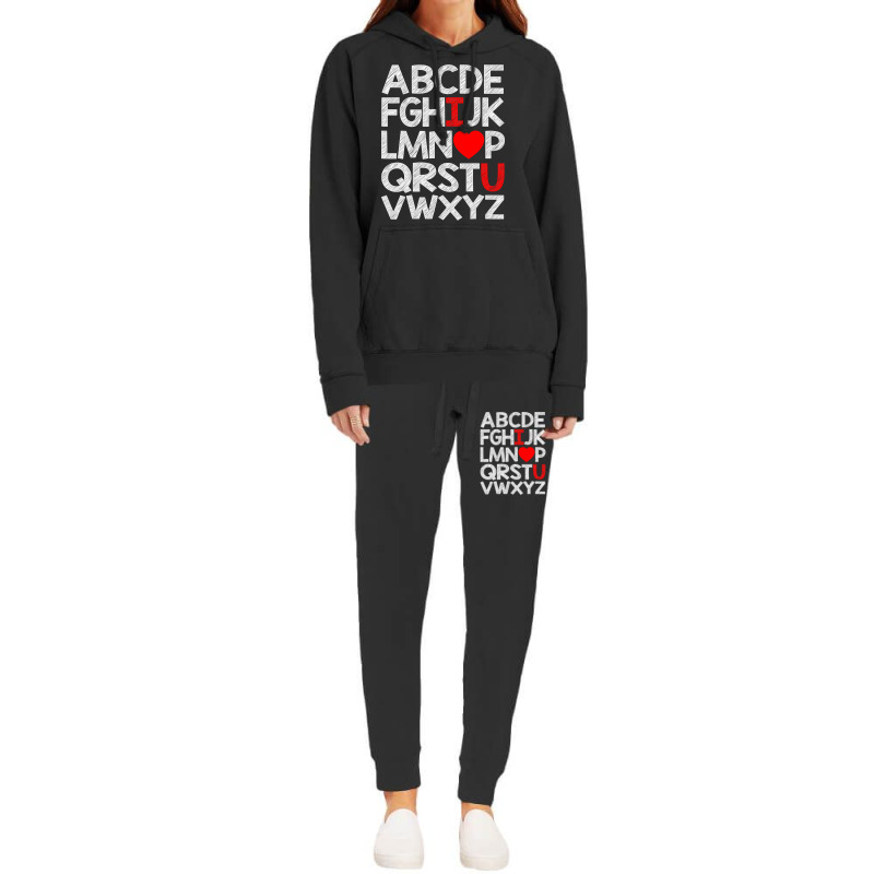 Alphabet Abc I Love You T Shirt Valentines Day Heart Gifts T Shirt Hoodie & Jogger Set | Artistshot