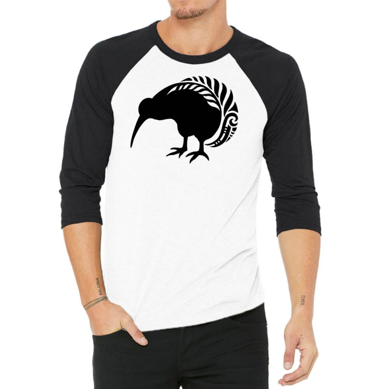 Custom Nz Kiwi Silver Fern Bird Warrior Koru New Zealand Maori Aotearoa 3/4  Sleeve Shirt By Jokers - Artistshot