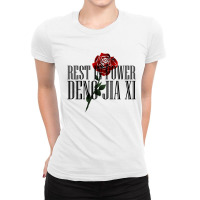 Rest In Power Deng Jia Xi (black) Ladies Fitted T-shirt | Artistshot