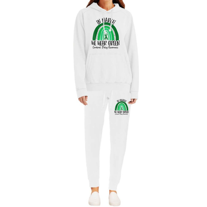 Rainbow In March We Wear Green Cerebral Palsy Awareness Hoodie & Jogger Set | Artistshot